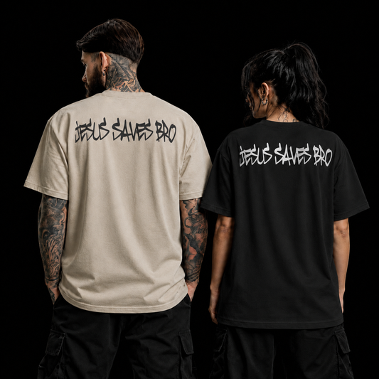 Camiseta Oversized Jesus Save Bro