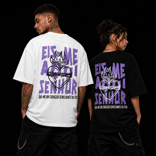 Camiseta Cristã Oversized Eisme Aqui