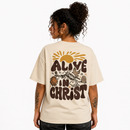 Camiseta Feminina Oversized Cristã Alive Fl
