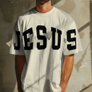 Camiseta Oversized Jesus Peito E Mangas