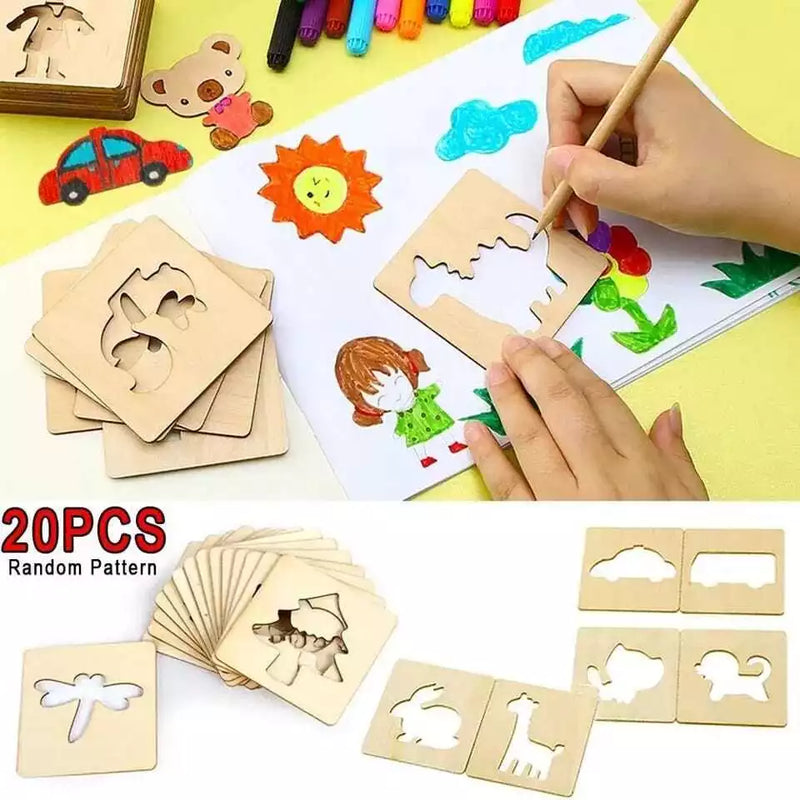 Stencil Montessori Brinquedo Educativo Para Crianças Pintar