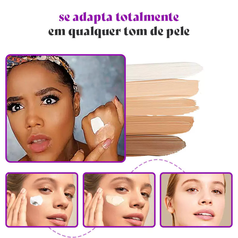 Base com Cobertura Total - Ajuste Perfeito ao Seu Tom de Pele